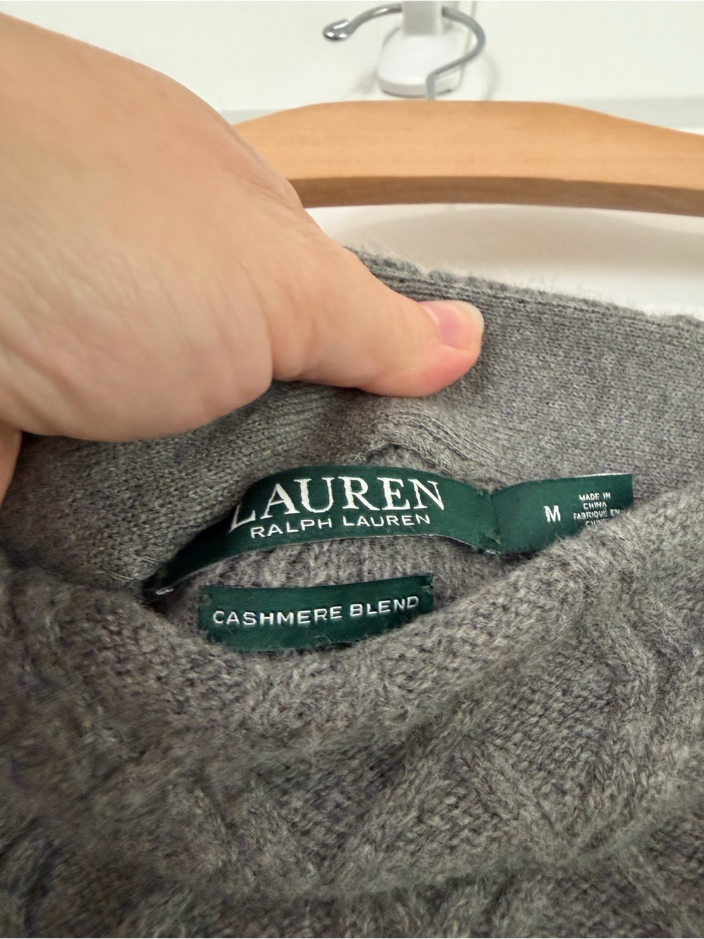 Lauren Ralph Lauren Cashmere Blend Cable Knit Maxi Sweater Skirt Gray M - Picture 5 of 8